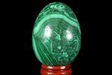Stunning Polished Malachite Egg - Congo #89648-1